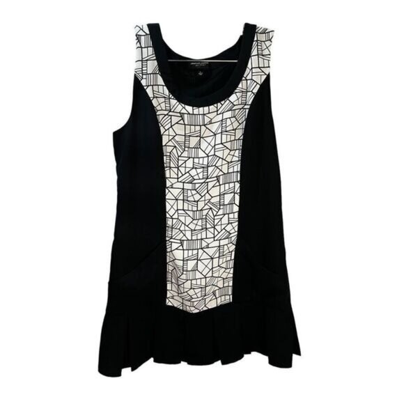 Sleeveless Liquid‎ Knit Dress Geometric Print Large Jonathan Saunders - Picture 1 of 6